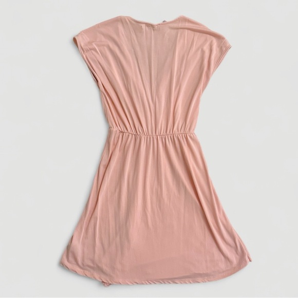Alya Blush Pink Cap Sleeve Faux Wrap Dress | Size M - Picture 4 of 5